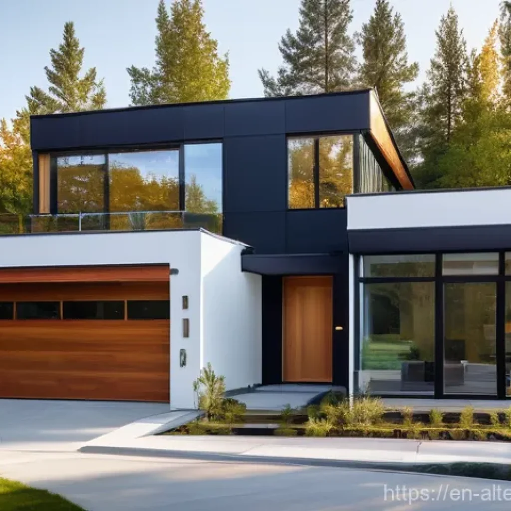 제로 에너지 건축 - **Prompt 1: Modern Net-Zero Family Home with Integrated Solar**
    "A stunning, architecturally mod...