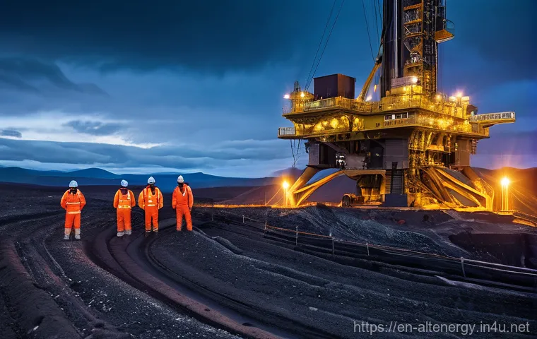 지열 발전소 설계 - **A highly advanced geothermal power plant operating in a pristine, natural landscape.** The plant f...