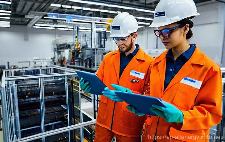 대체에너지 기업의 사회적 책임 - **Prompt:** "A diverse group of skilled workers, male and female, of varying ethnicities, are engage...