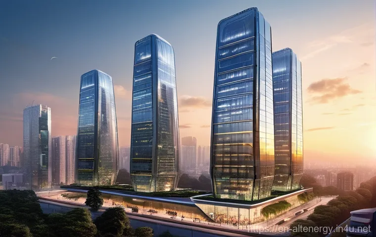 지속 가능한 에너지 - **Prompt 1: Urban Integrated Solar Architecture**
    A futuristic urban cityscape at dawn, with tow...