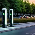 자동차 대체에너지 - Electrifying Urban Life: The Seamless Integration of EVs**

"A bustling, modern city street scene du...